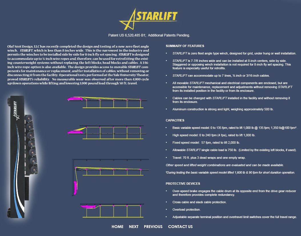 STARLIFT Improved Fly System Winch